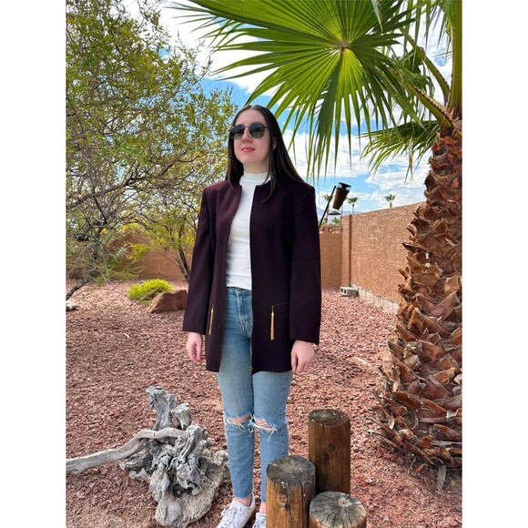 Vintage 1980s Louis Feraud Wool Women's Size 6 Purple Tassel Made In W Germany - Picture 9 of 12